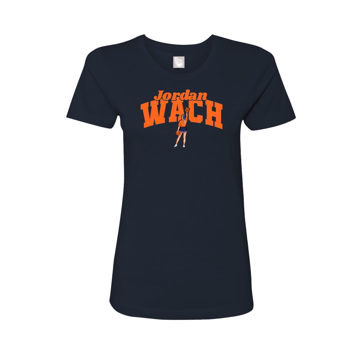 Fitted Women's Tee — Signature Arch in Navy
