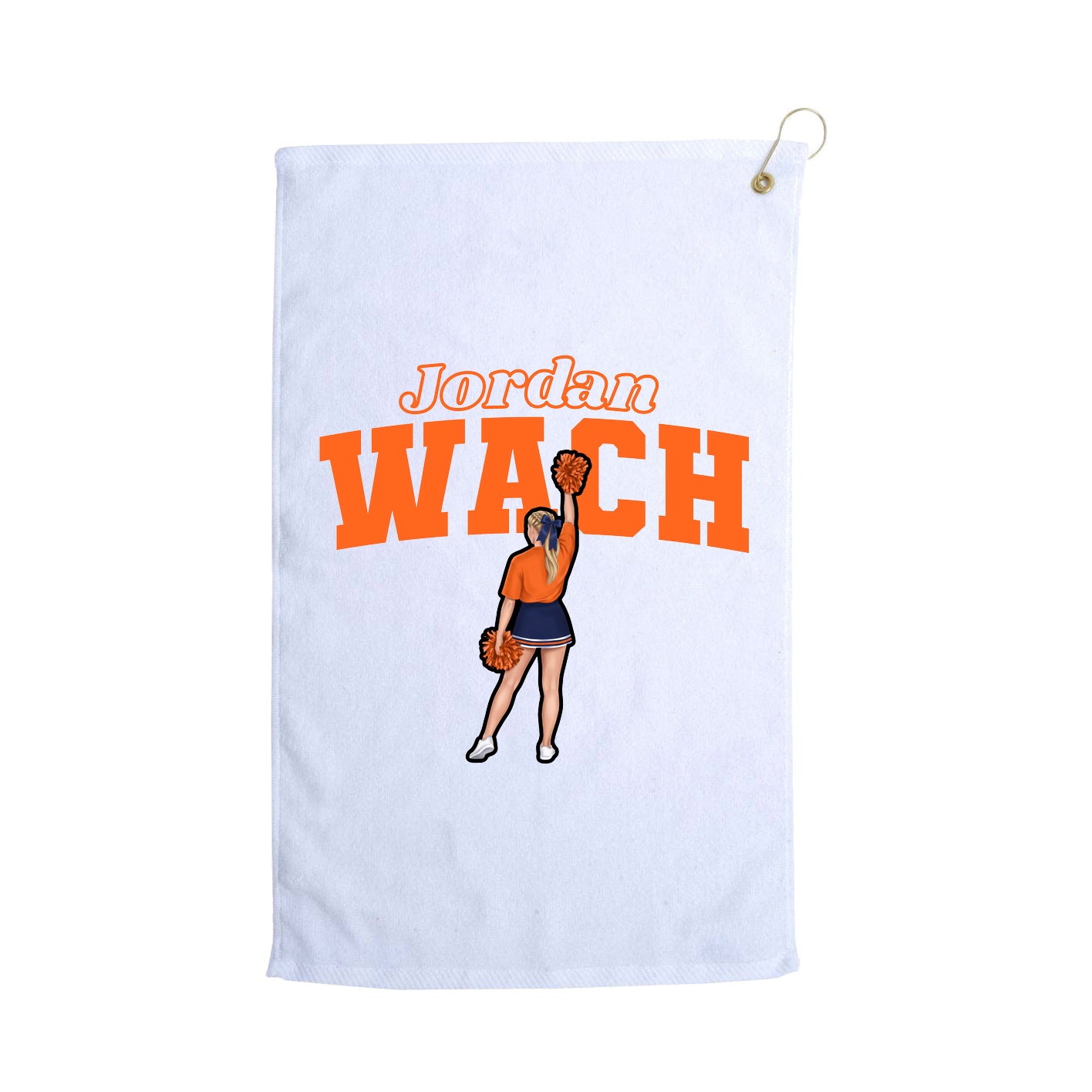 Golf Towel — Name Arch in White