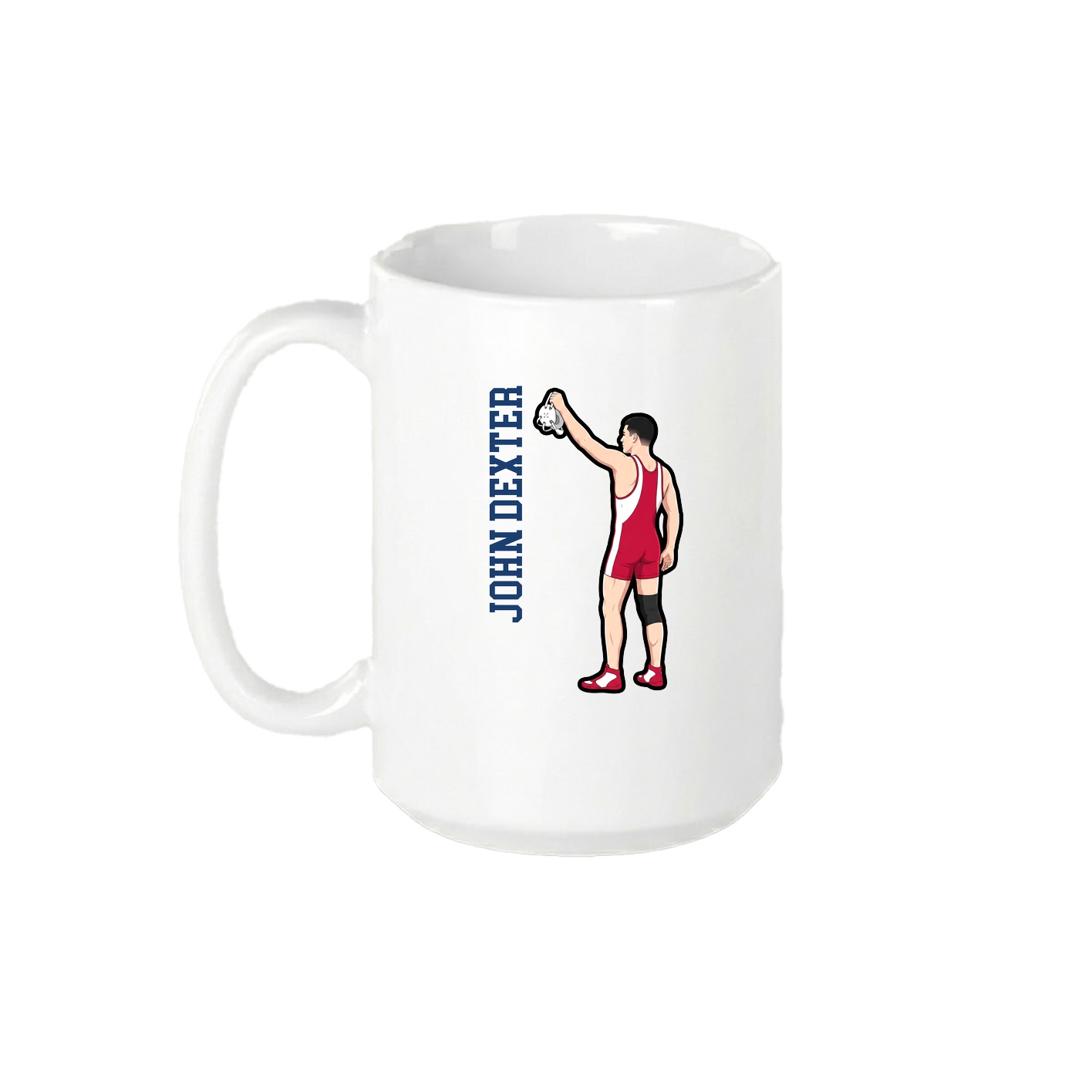 15oz Coffee Mug — Name Vertical in White