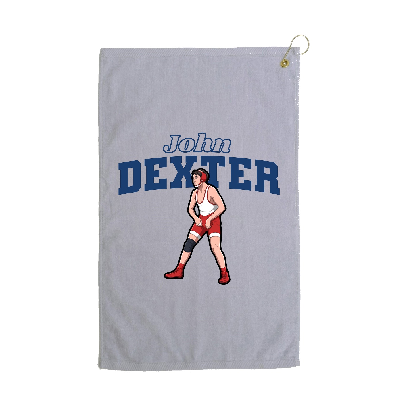 Golf Towel — Name Arch in Grey