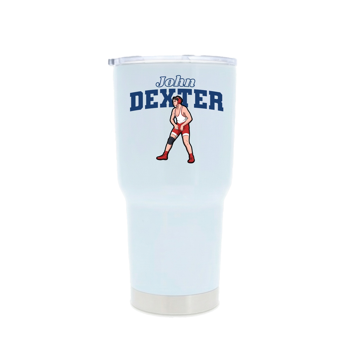 30oz Stainless Steel Tumbler — Name Arch in White