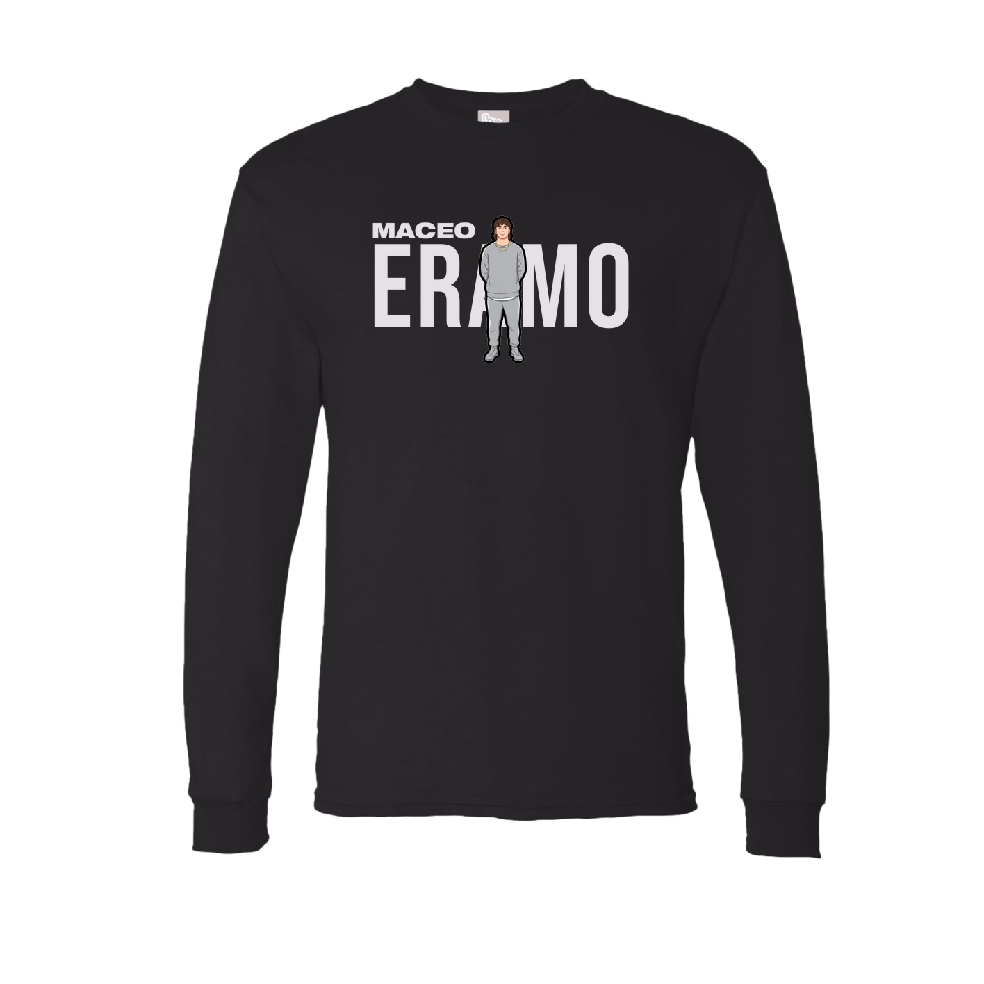 Long Sleeve Tee — Player Name in Black