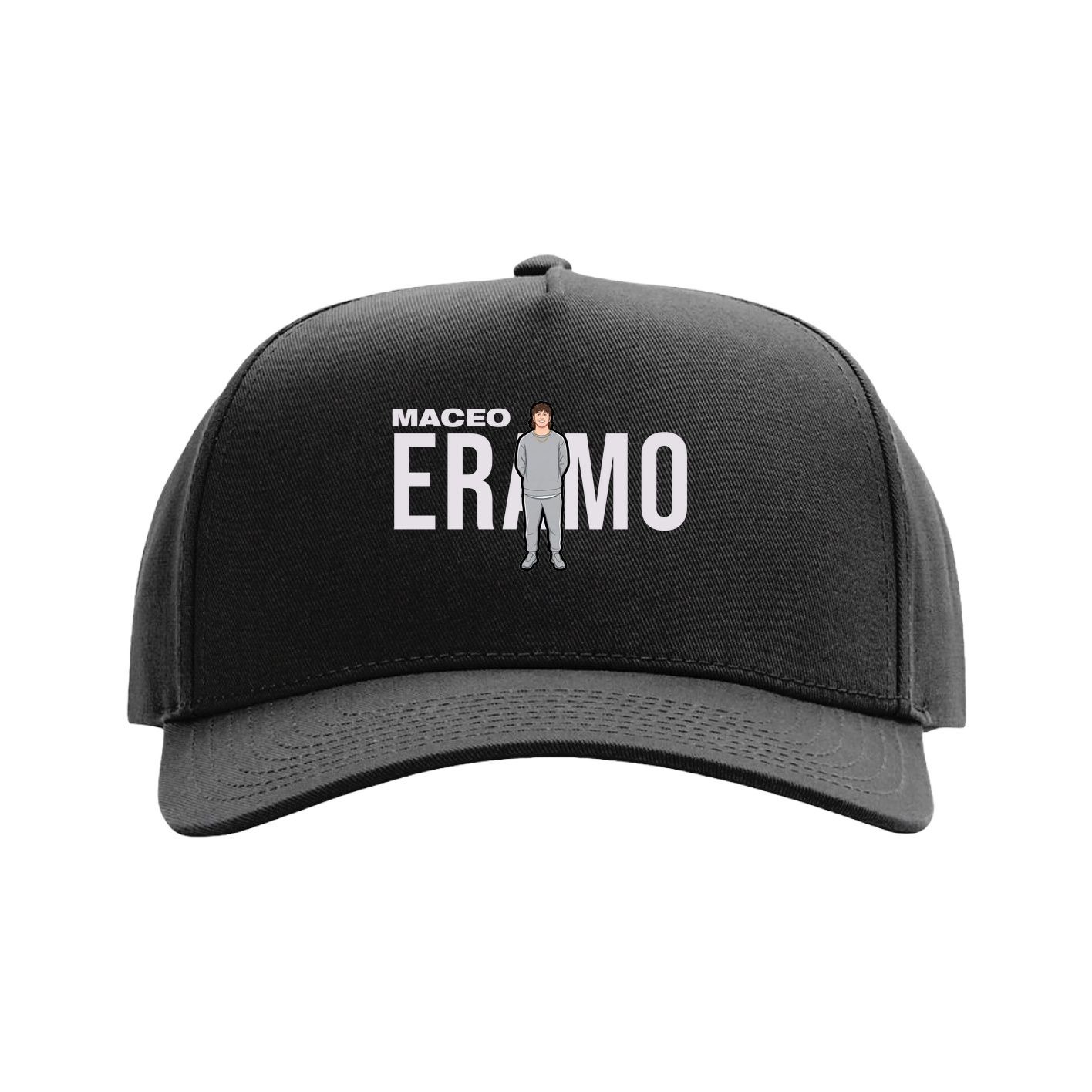 Full Fabric Five-Panel Champ Cap — Player Name in Black