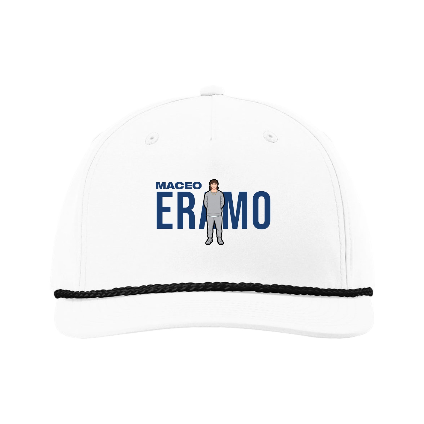 Five-Panel Classic Rope Cap — Player Name in White