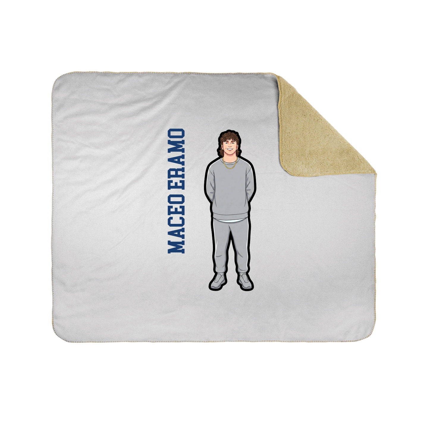 Throw Blanket — Name Vertical in White