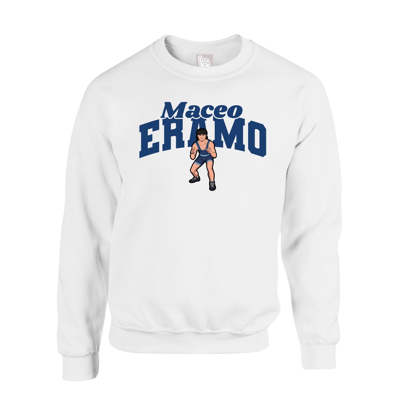 Fleece Crew — Signature Arch in White