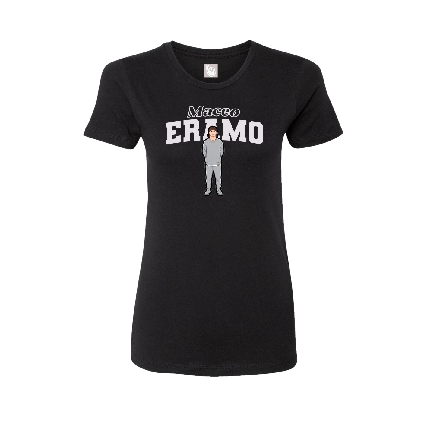 Fitted Women's Tee — Name Arch in Black