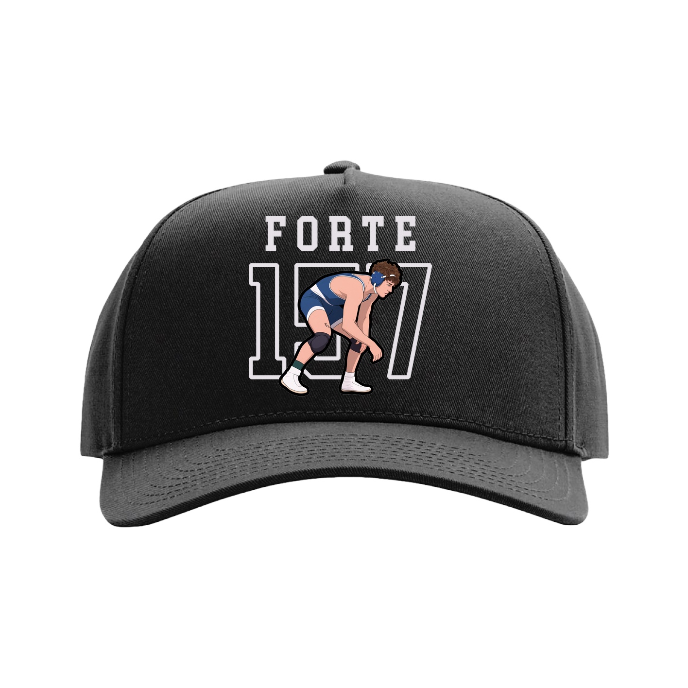 Full Fabric Five-Panel Champ Cap — Shirsey in Black