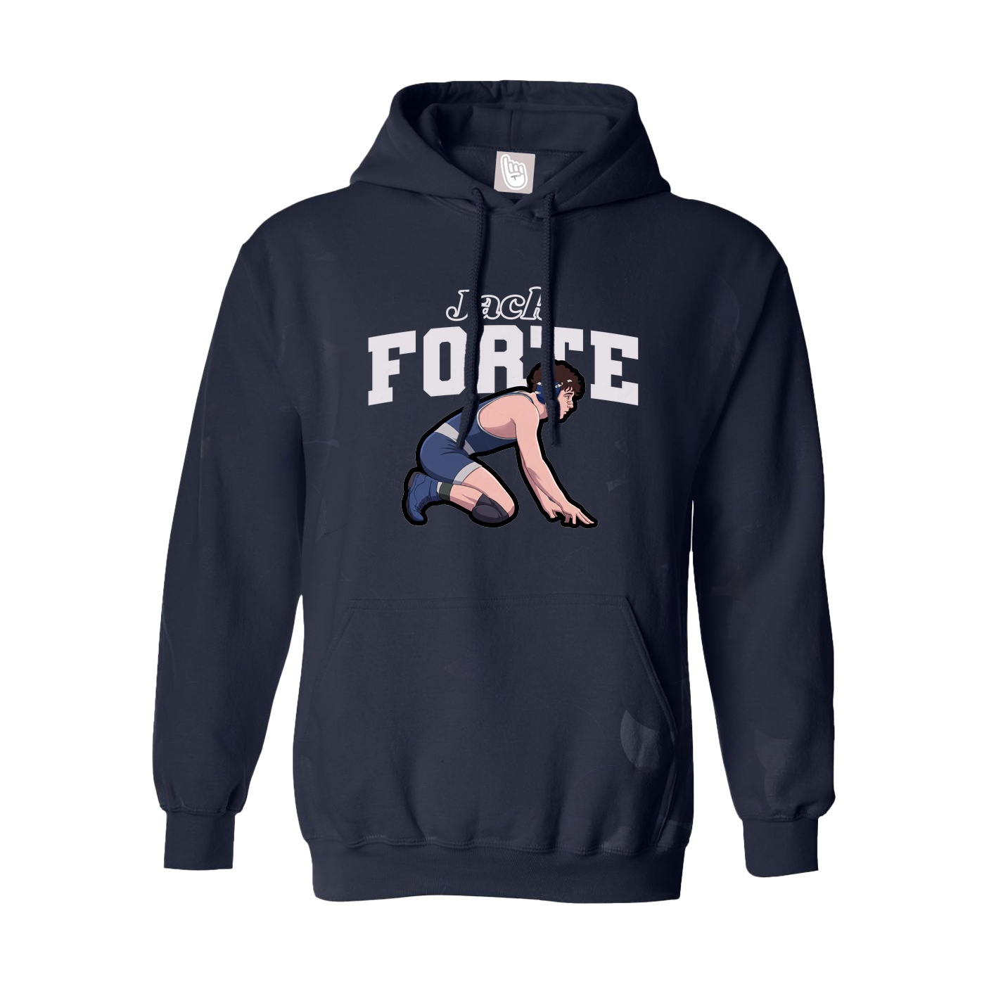 Youth Hoodie — Name Arch in Navy
