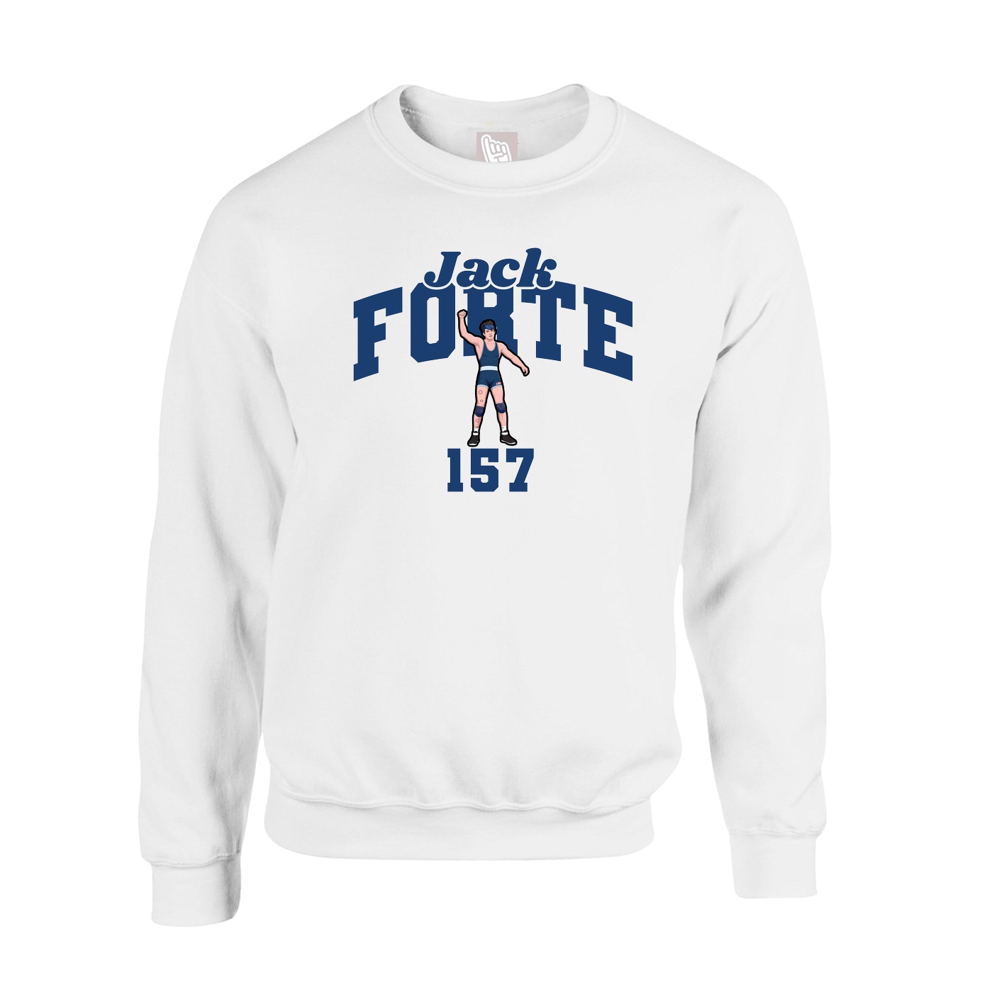 Fleece Crew — Signature Arch in White