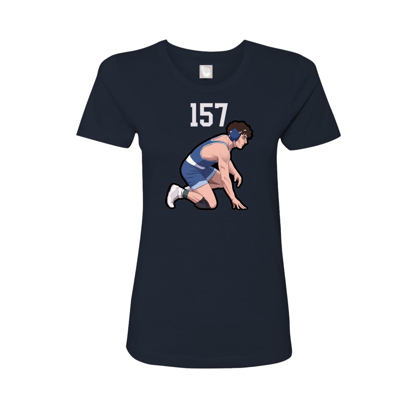 Fitted Women's Tee — Number Top in Navy