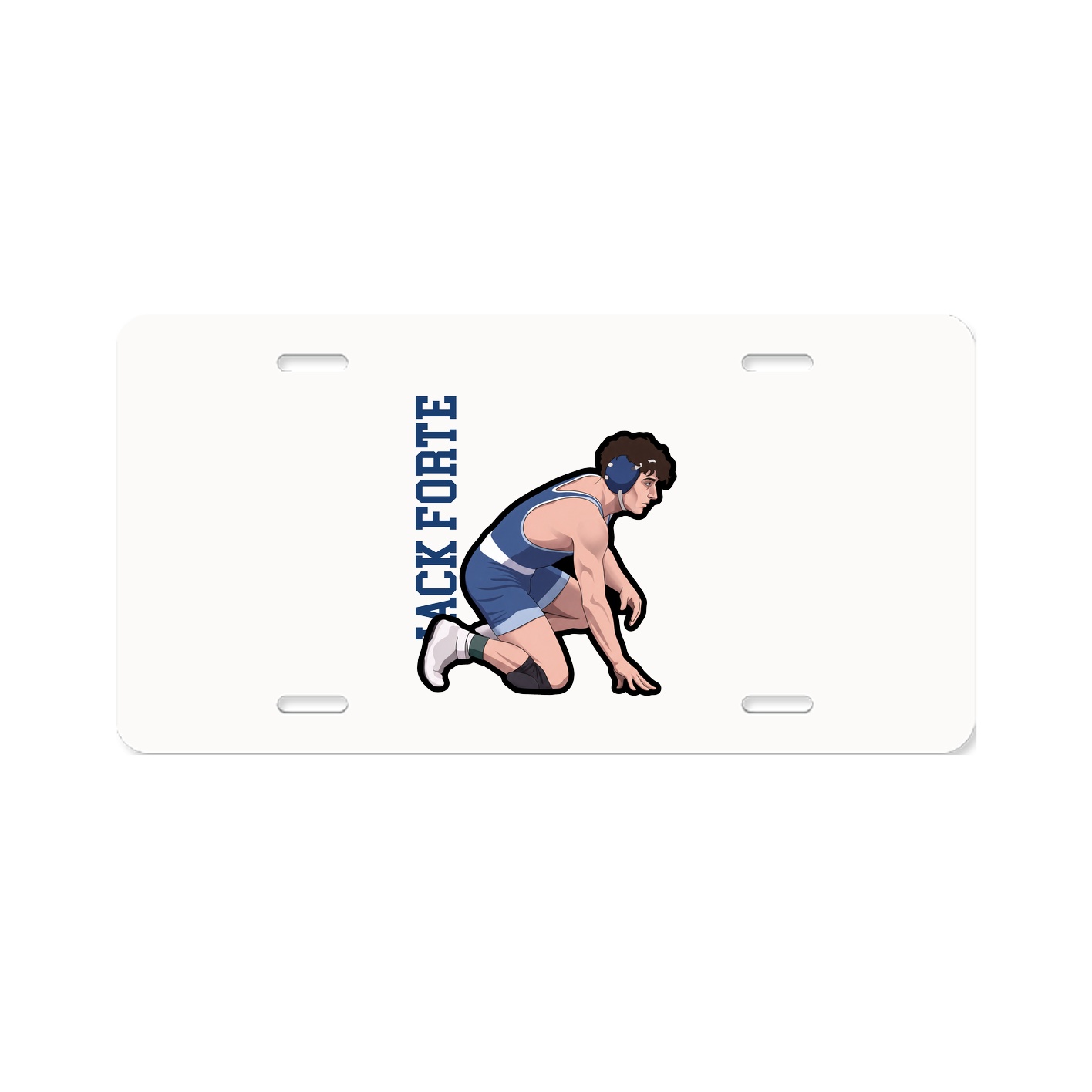 License Plate — Name Vertical in Classic