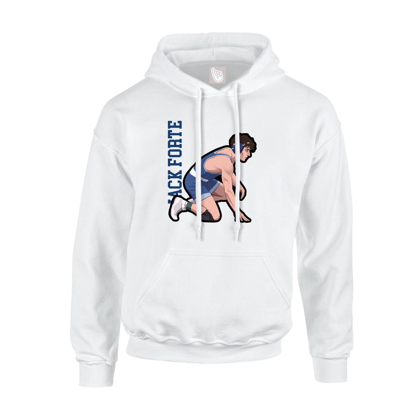 Hoodie — Name Vertical in White