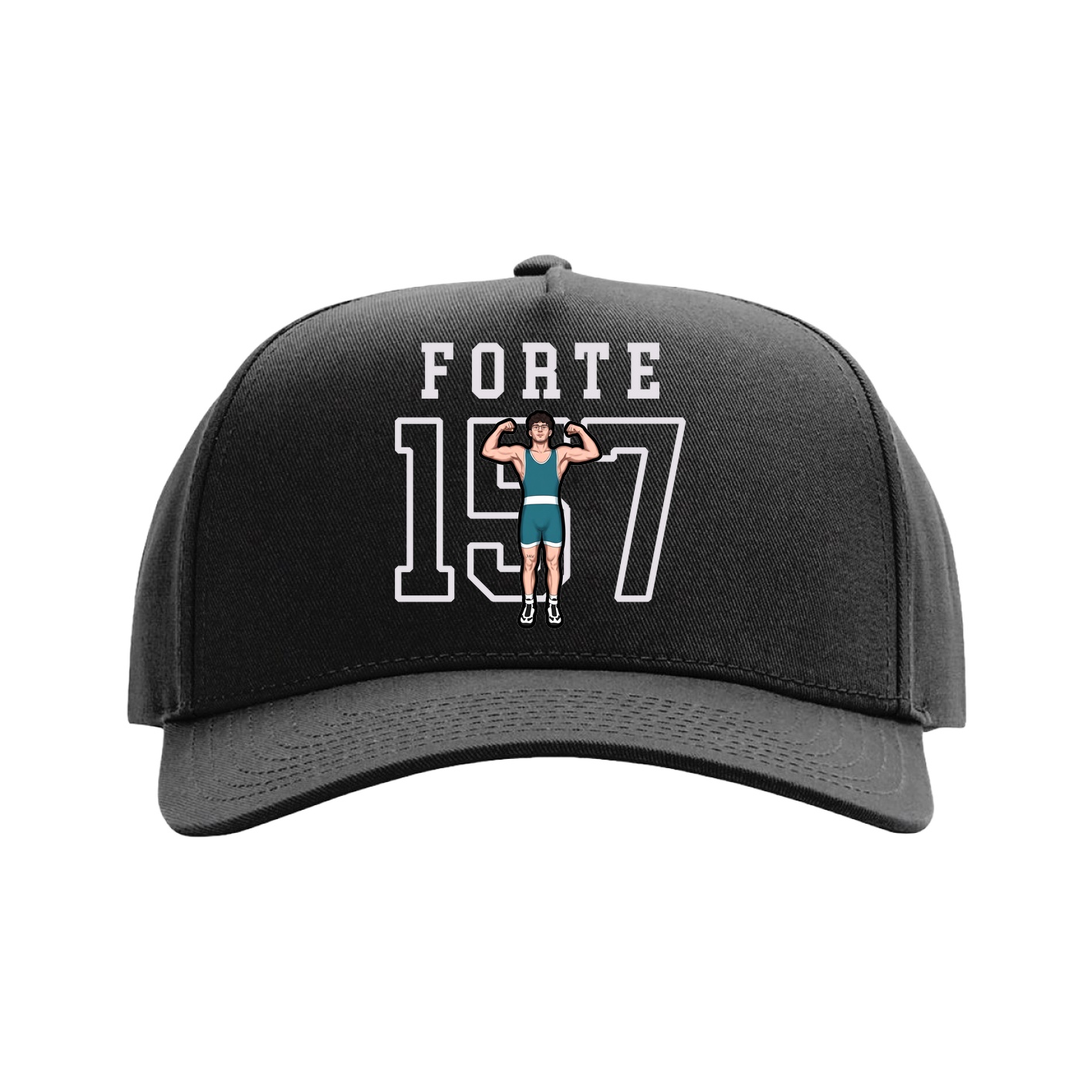 Full Fabric Five-Panel Champ Cap — Shirsey in Black