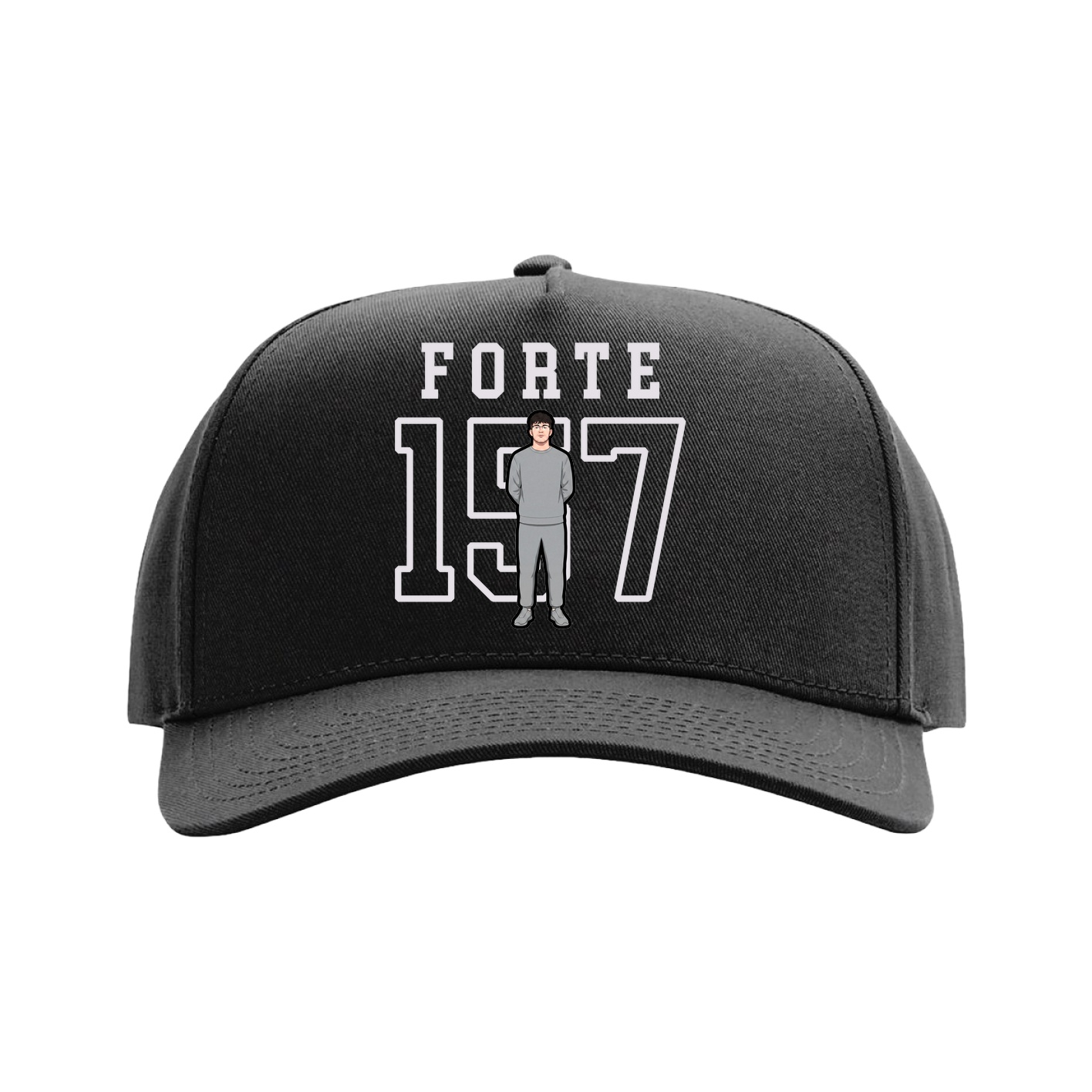 Full Fabric Five-Panel Champ Cap — Shirsey in Black