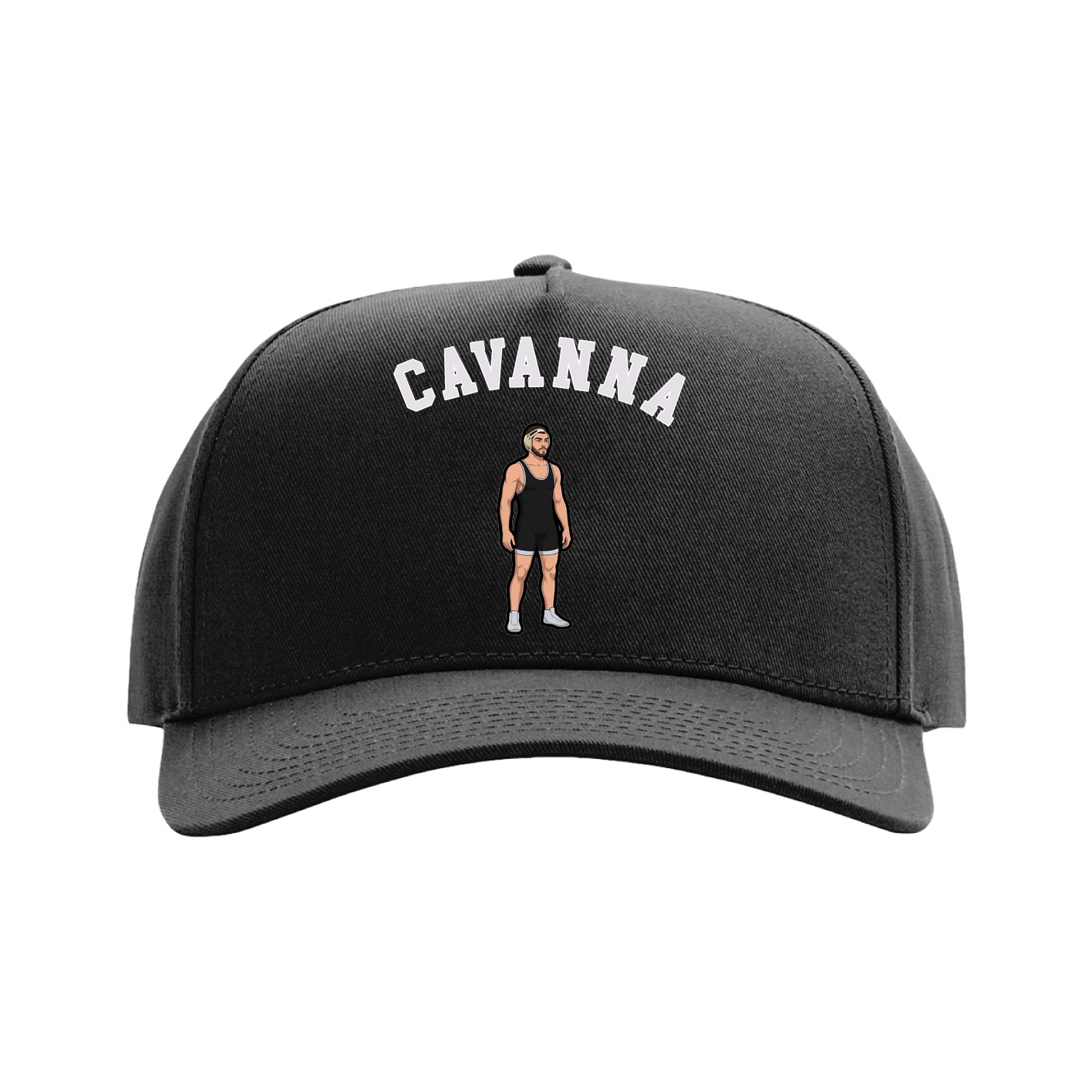 Full Fabric Five-Panel Champ Cap — Shirsey Arch in Black