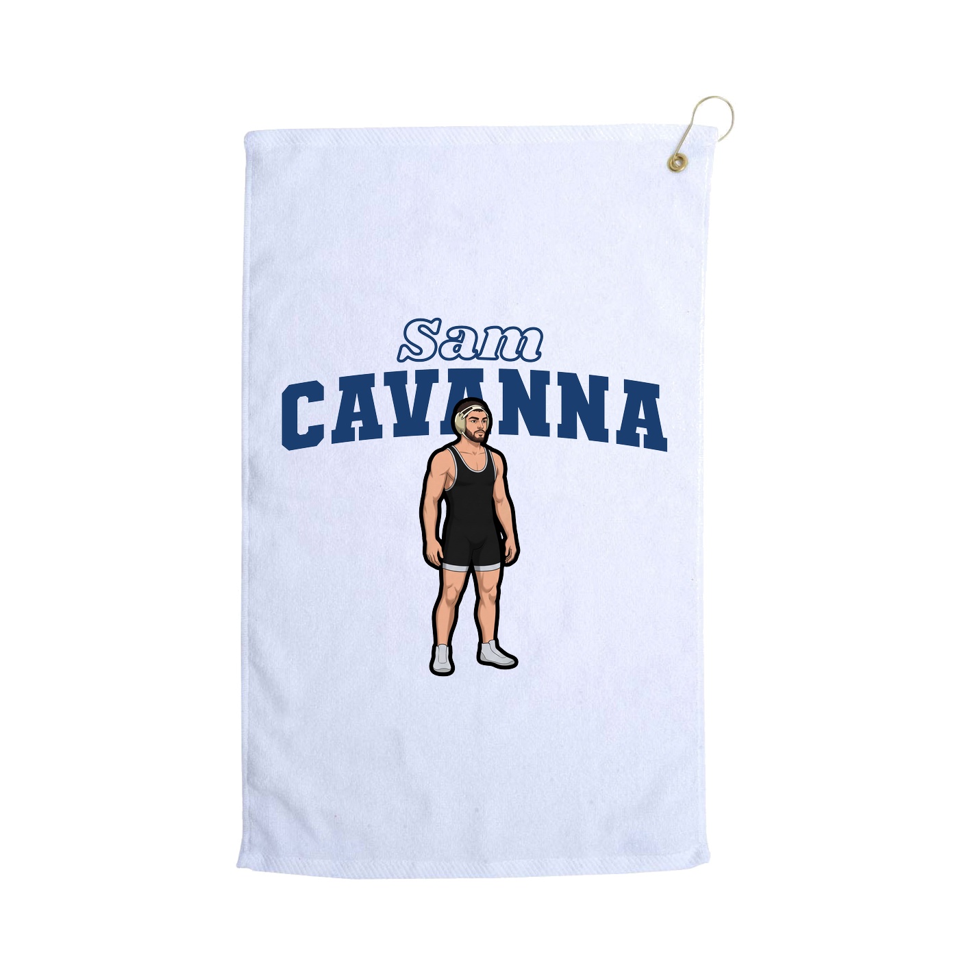 Golf Towel — Name Arch in White