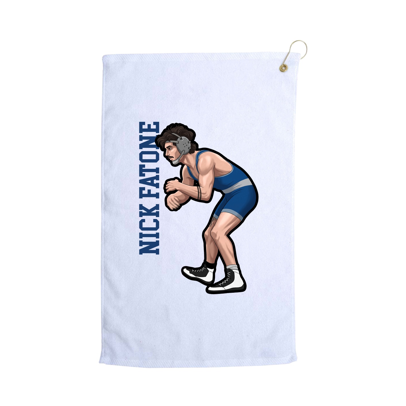Golf Towel — Name Vertical in White