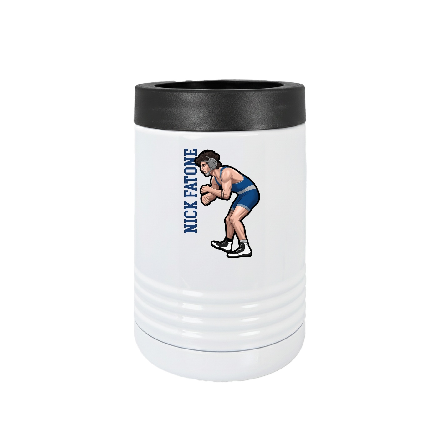 Beverage Holder — Name Vertical in White