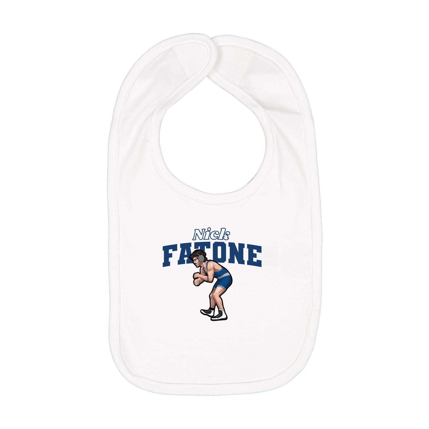 Infant Bib — Name Arch in White