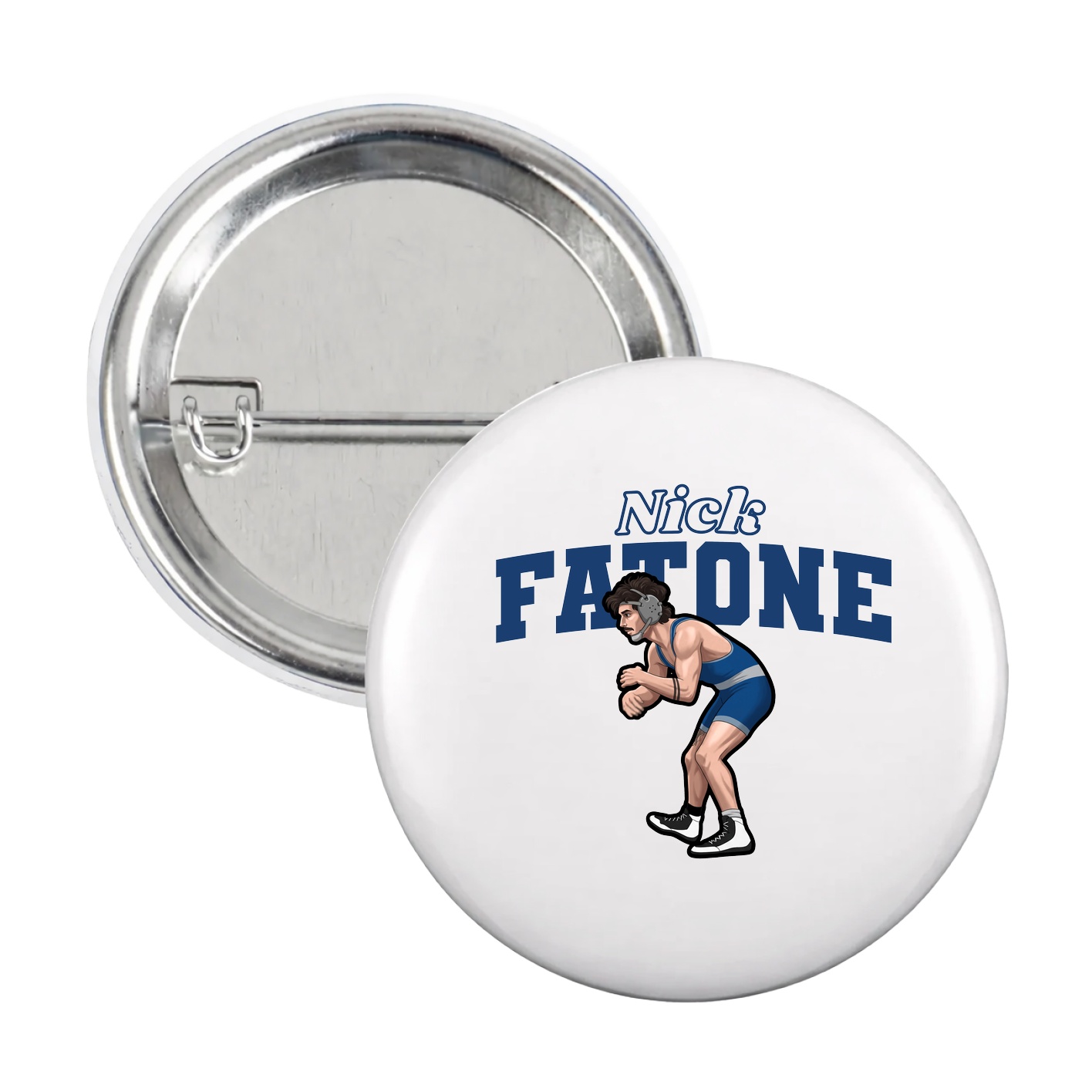 Game Day Button — Name Arch in White