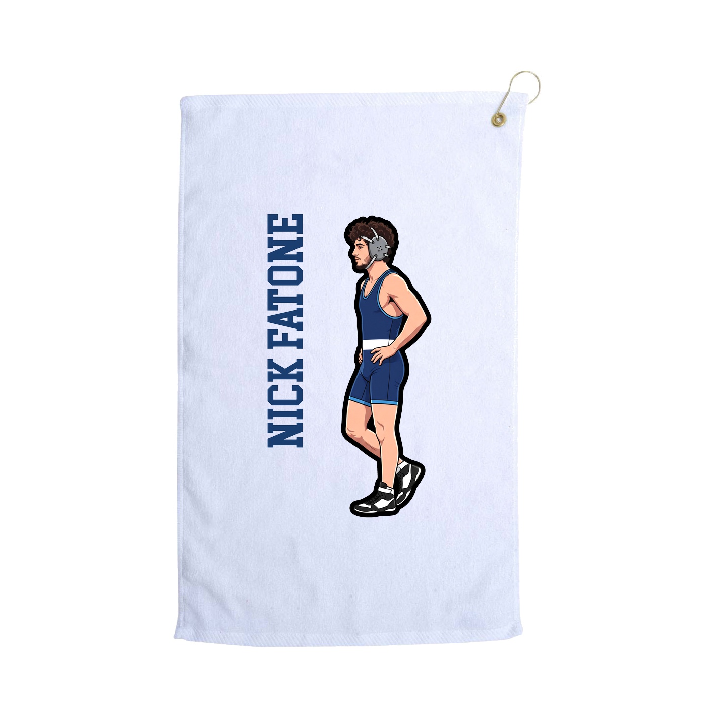 Golf Towel — Name Vertical in White