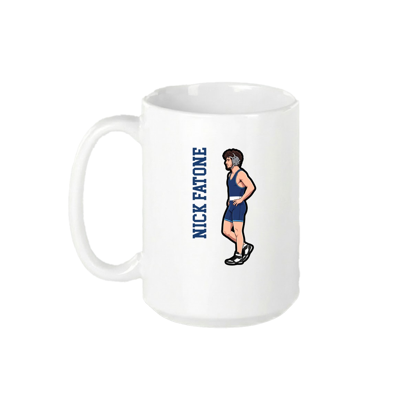 15oz Coffee Mug — Name Vertical in White