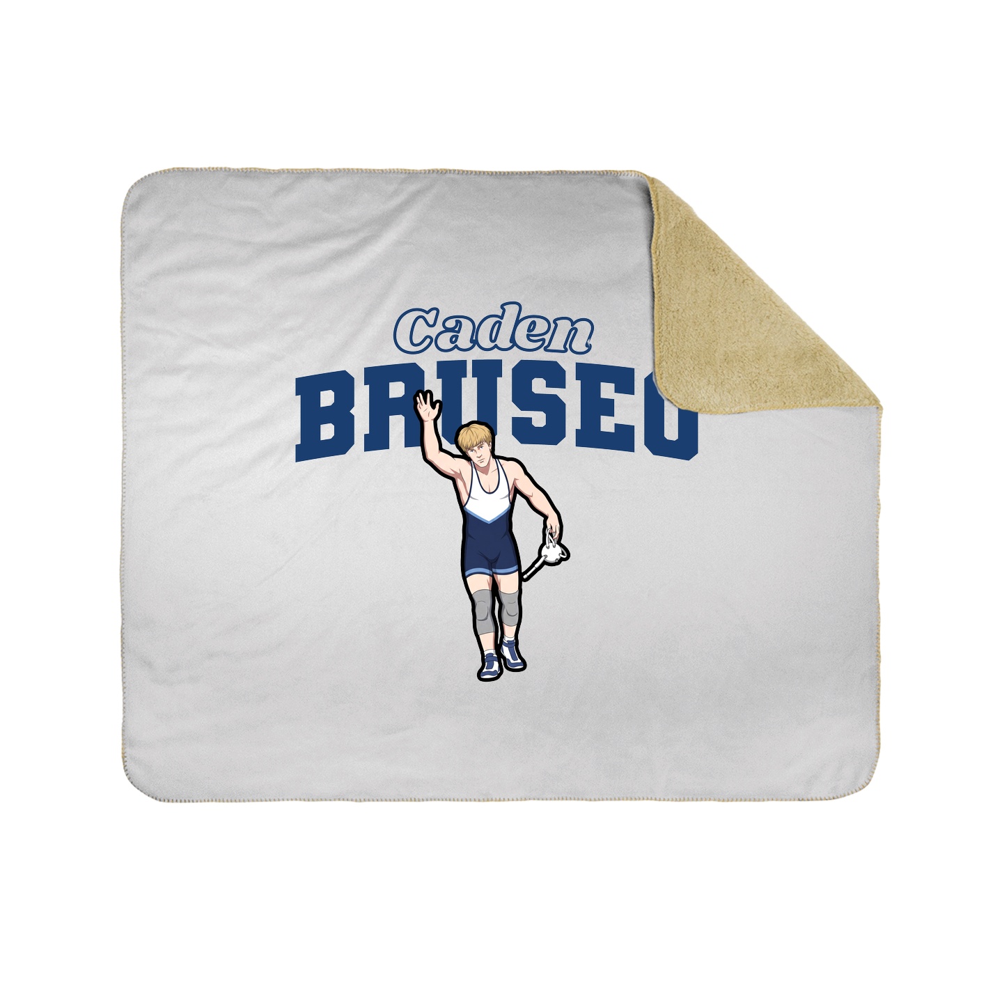 Throw Blanket — Name Arch in White