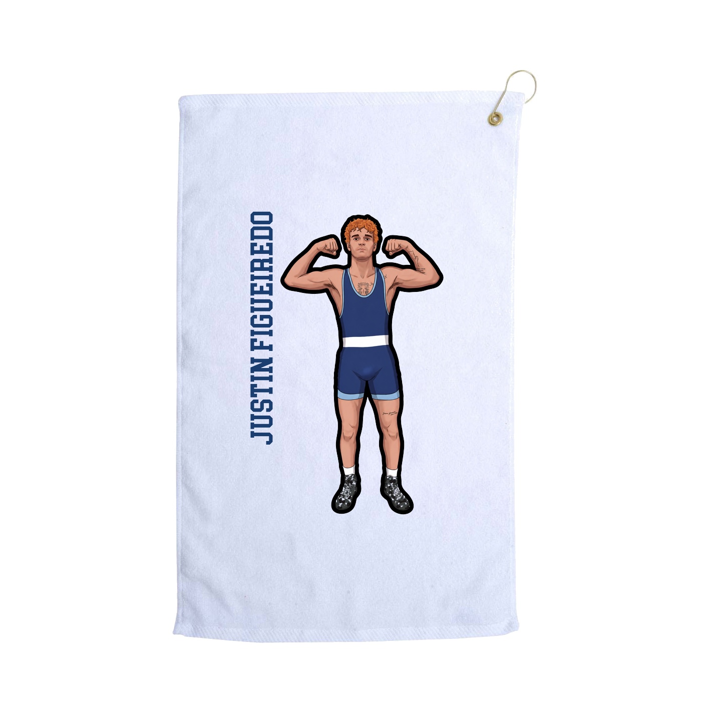 Golf Towel — Name Vertical in White