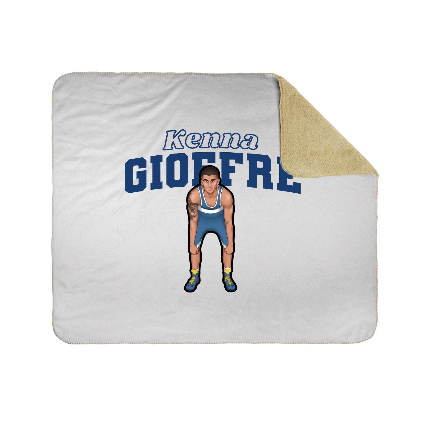 Throw Blanket — Name Arch in White