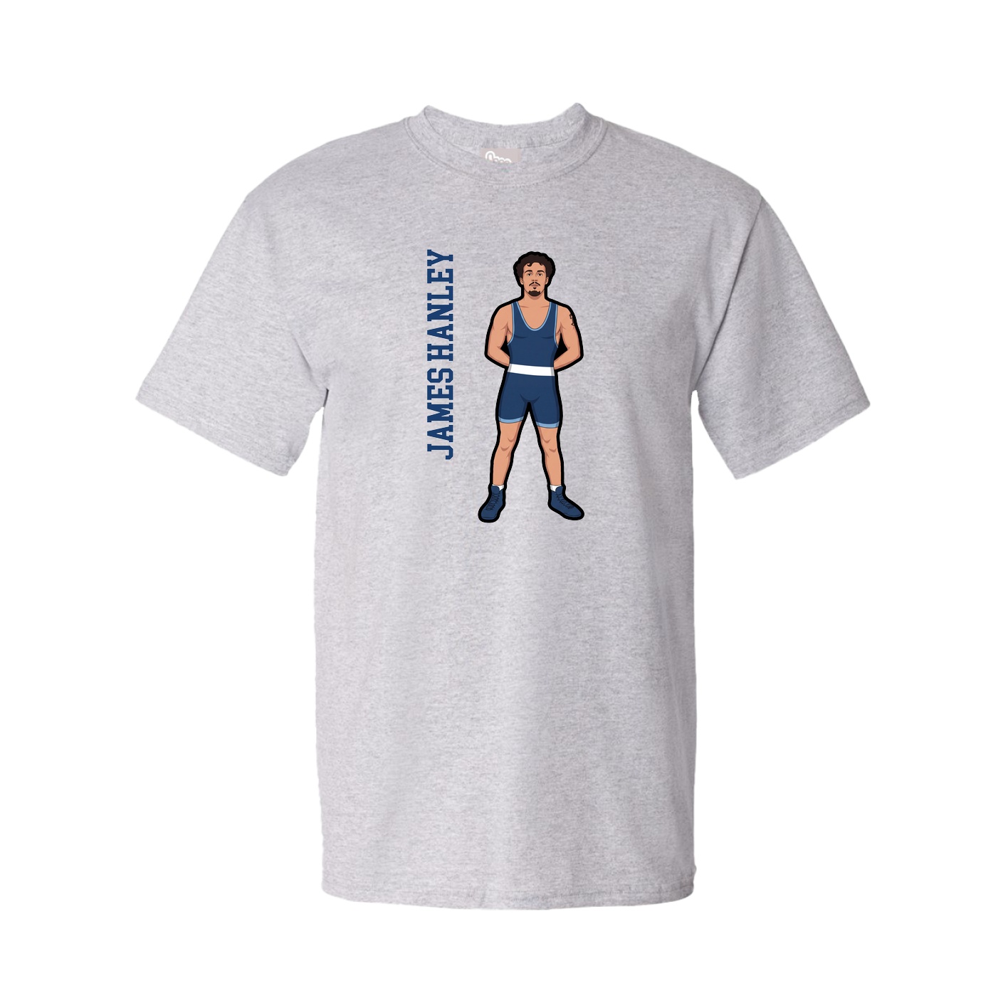 Youth Tee — Name Vertical in Grey