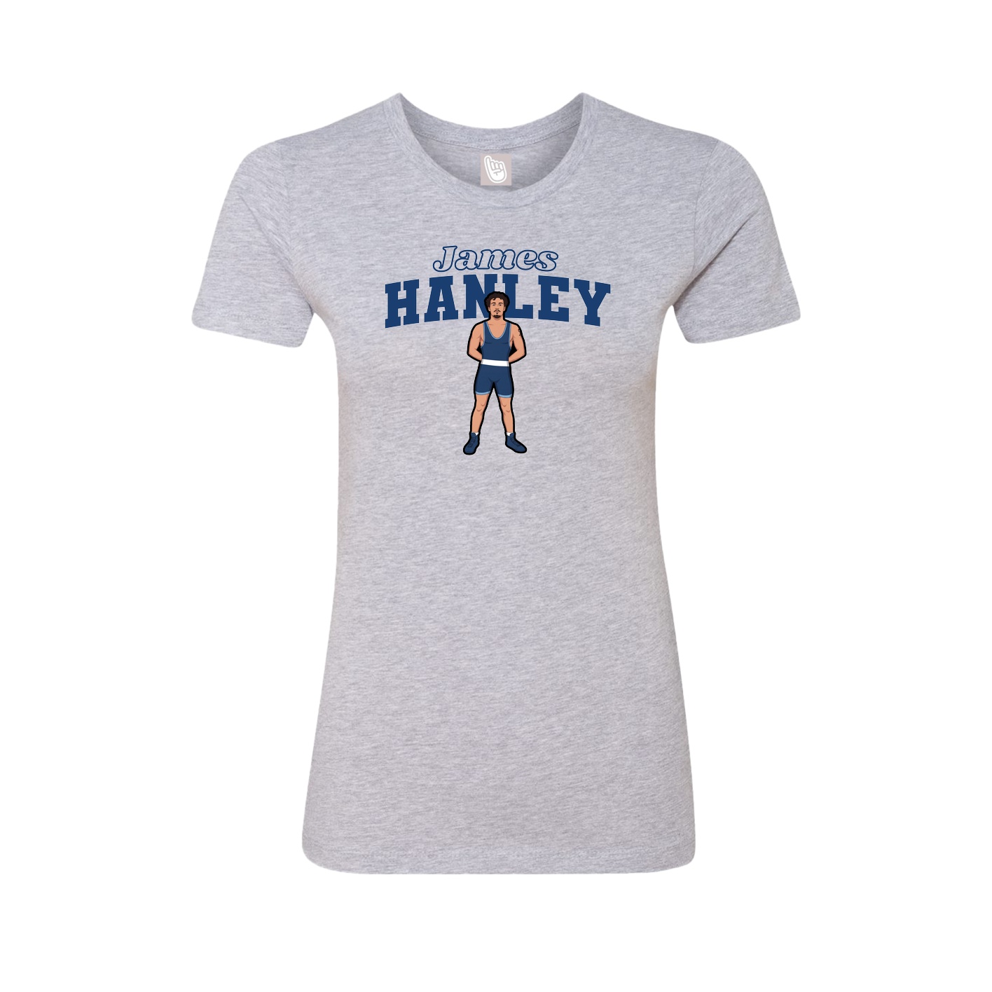 Fitted Women's Tee — Name Arch in Grey