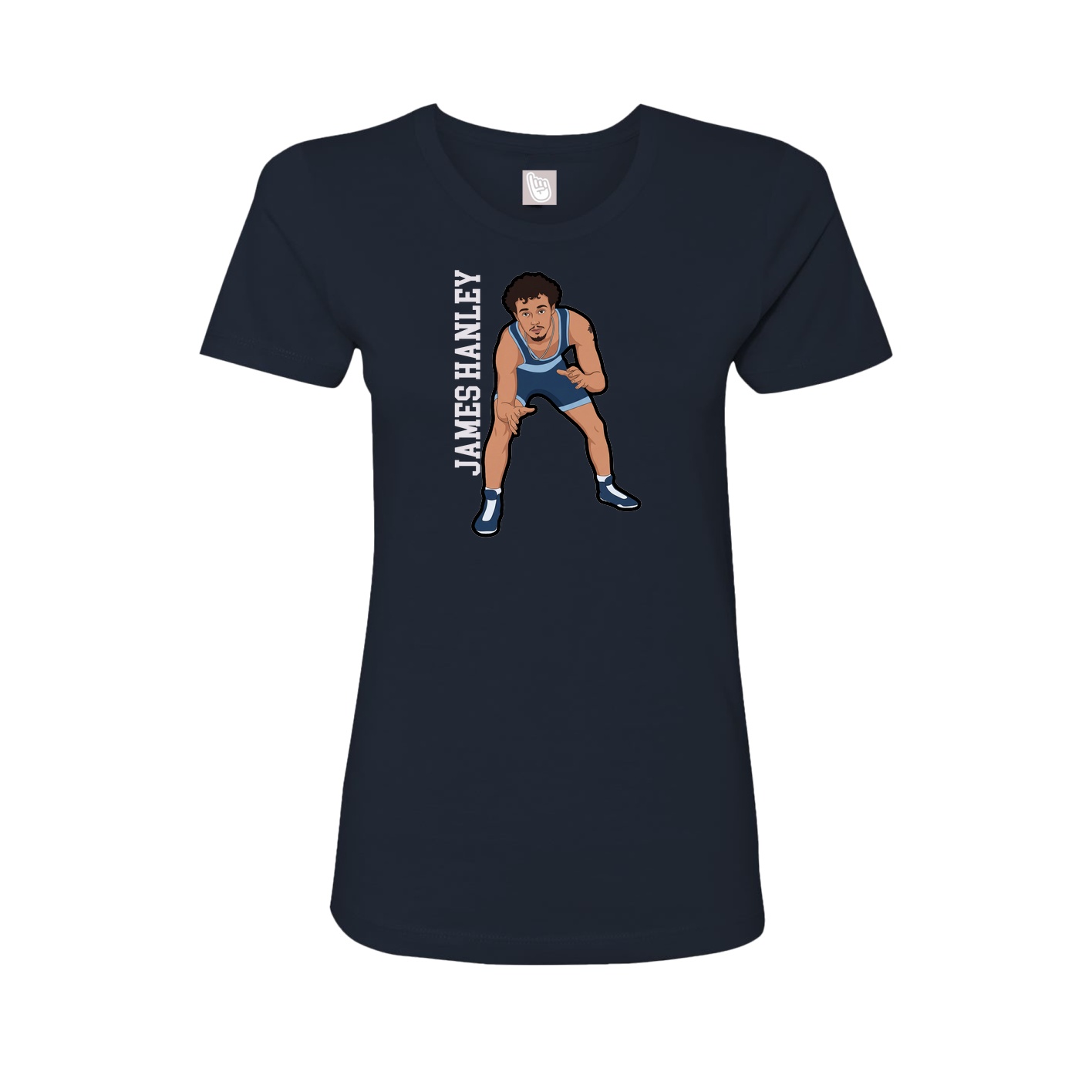 Fitted Women's Tee — Name Vertical in Navy