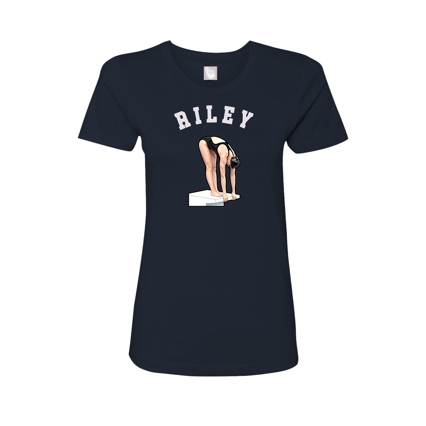 Fitted Women's Tee — Shirsey Arch in Navy