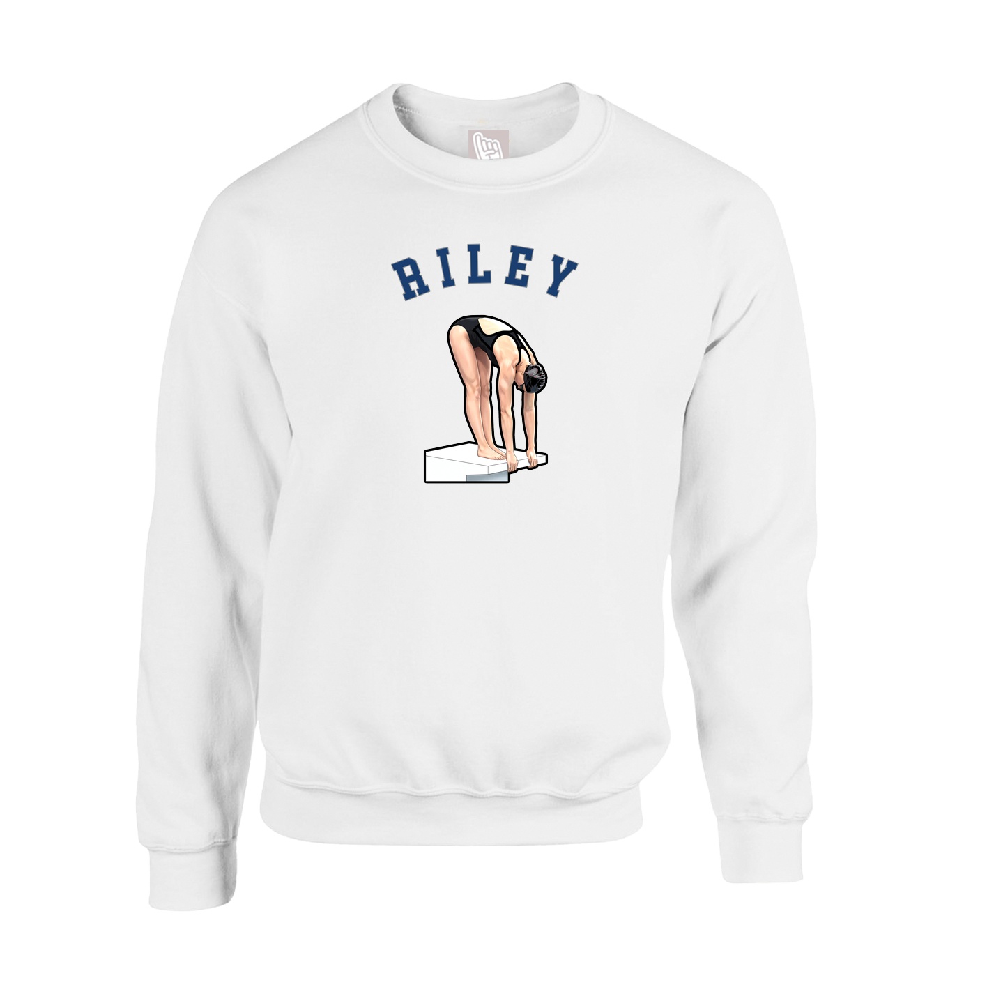 Fleece Crew — Shirsey Arch in White