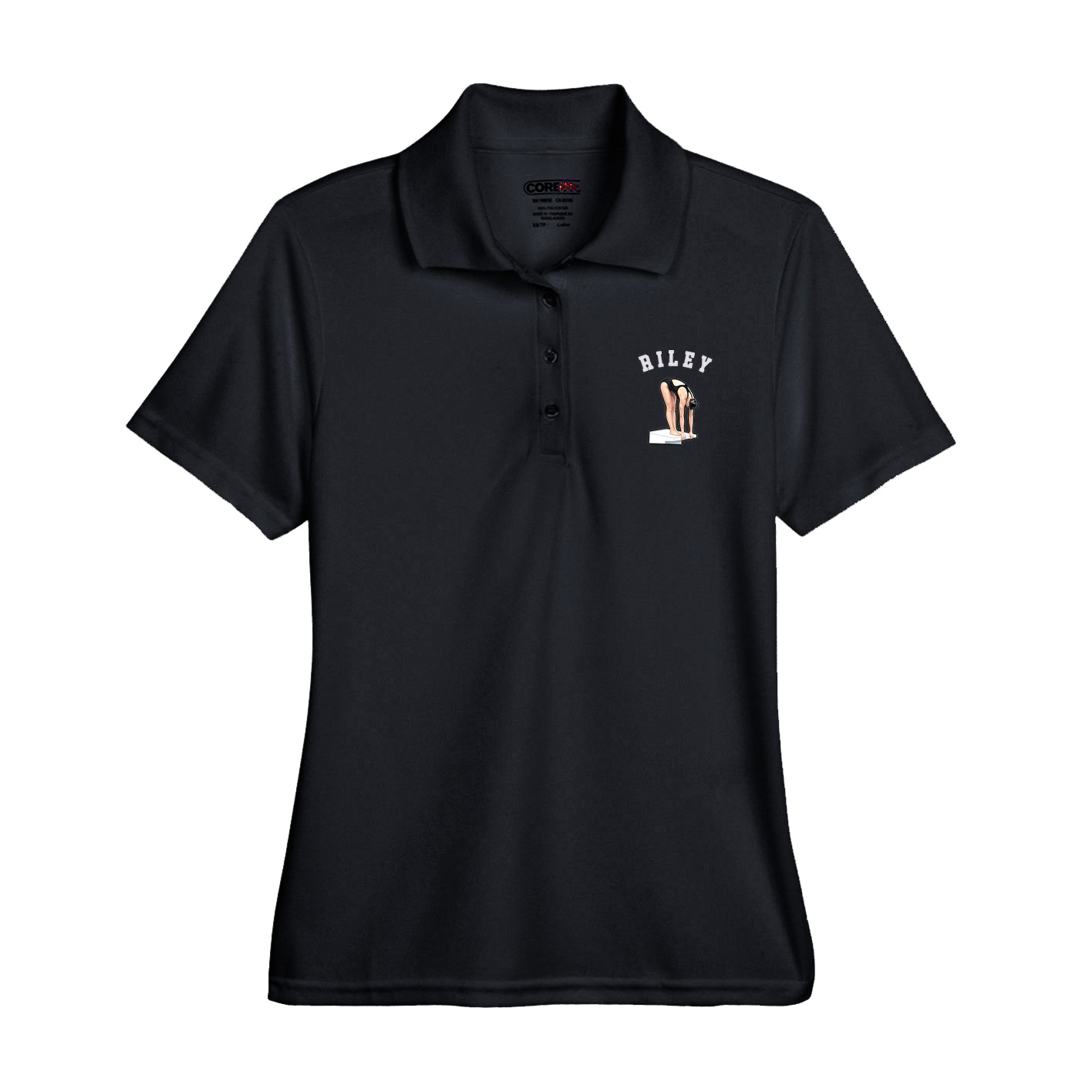 Womens Performance Polo — Shirsey Arch in Black