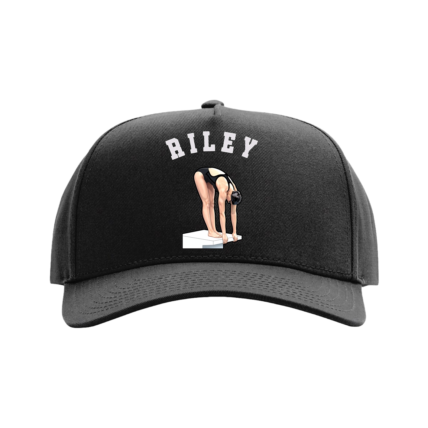 Full Fabric Five-Panel Champ Cap — Shirsey Arch in Black