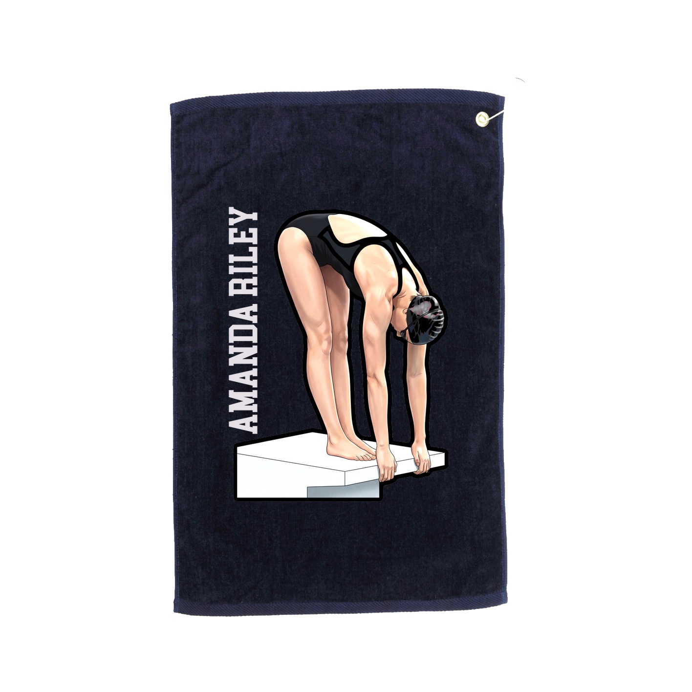 Golf Towel — Name Vertical in Navy