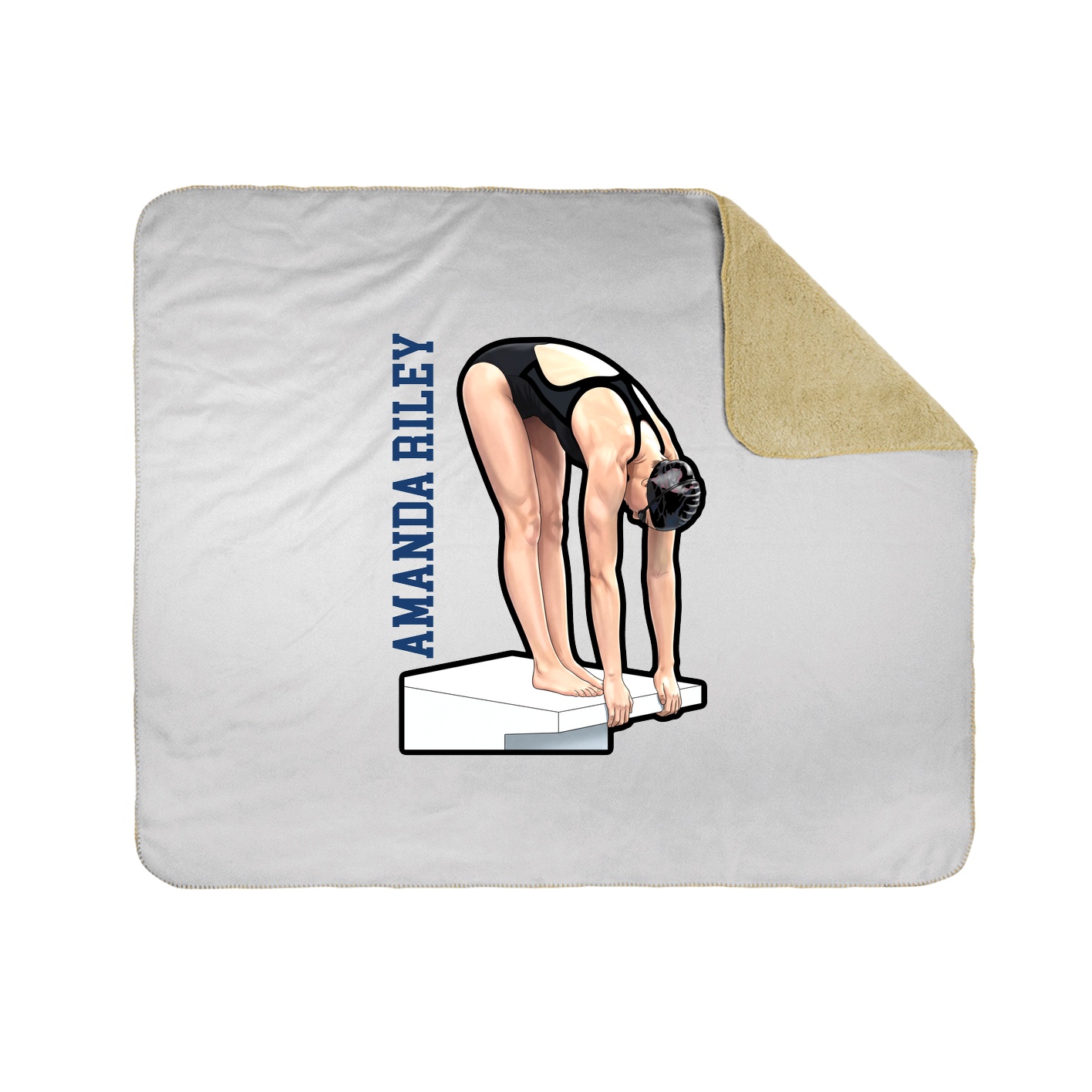 Throw Blanket — Name Vertical in White