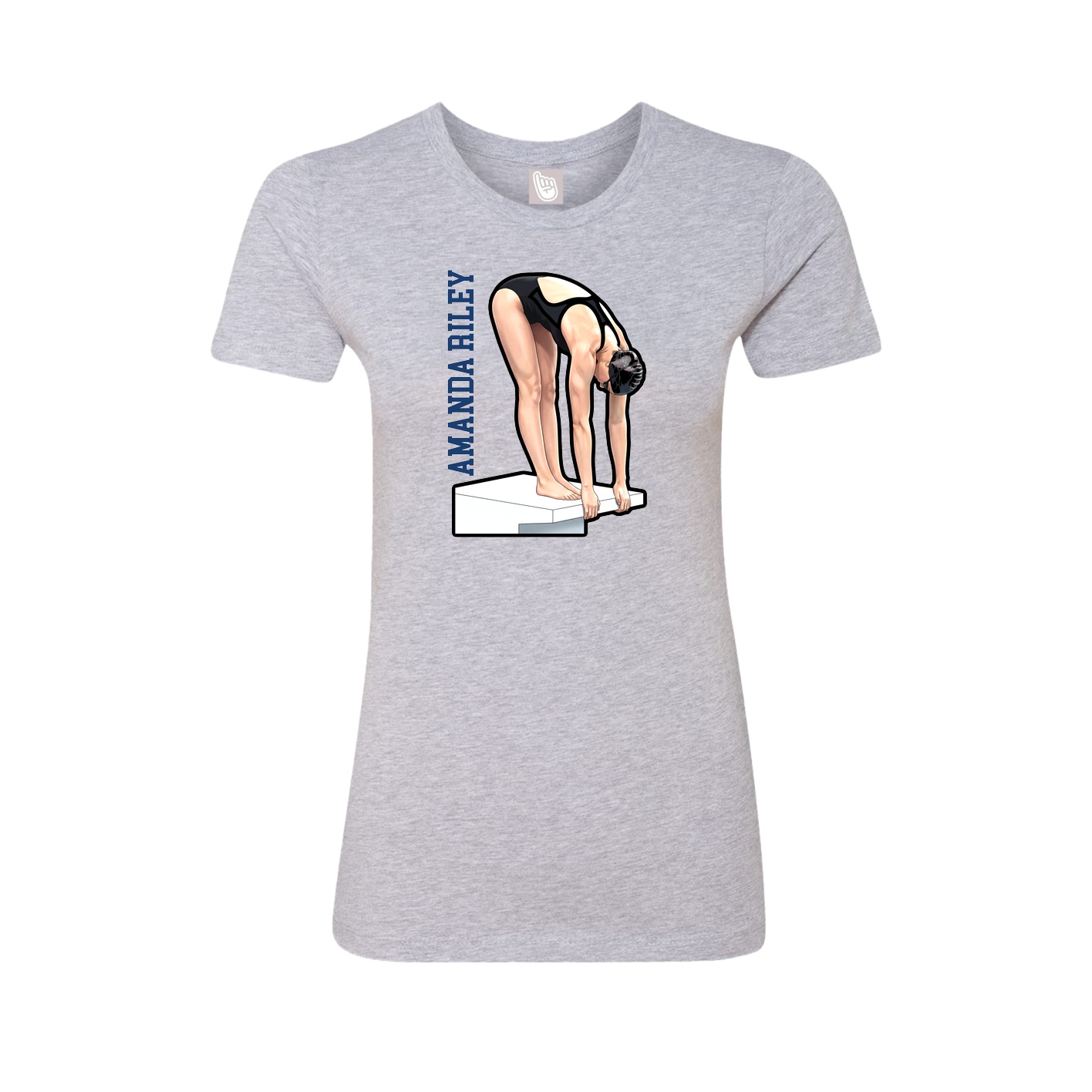 Womens Tee — Name Vertical in Grey