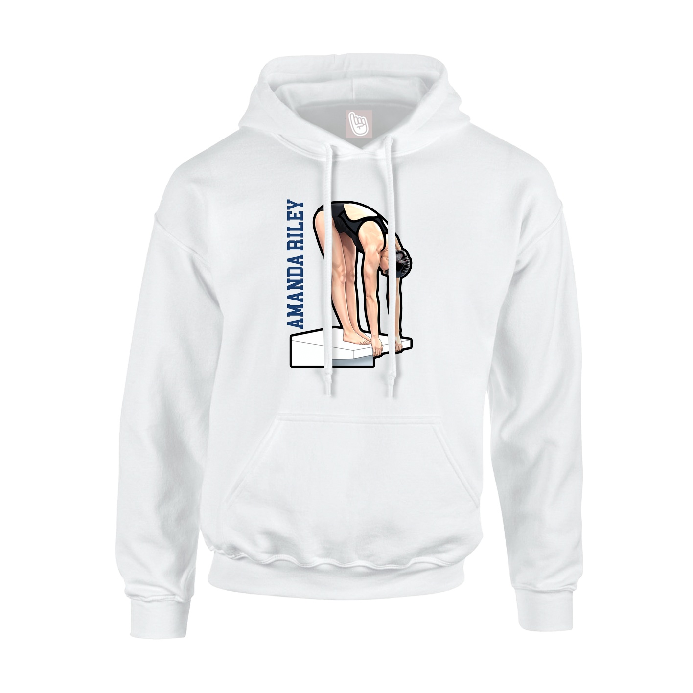 Youth Hoodie — Name Vertical in White