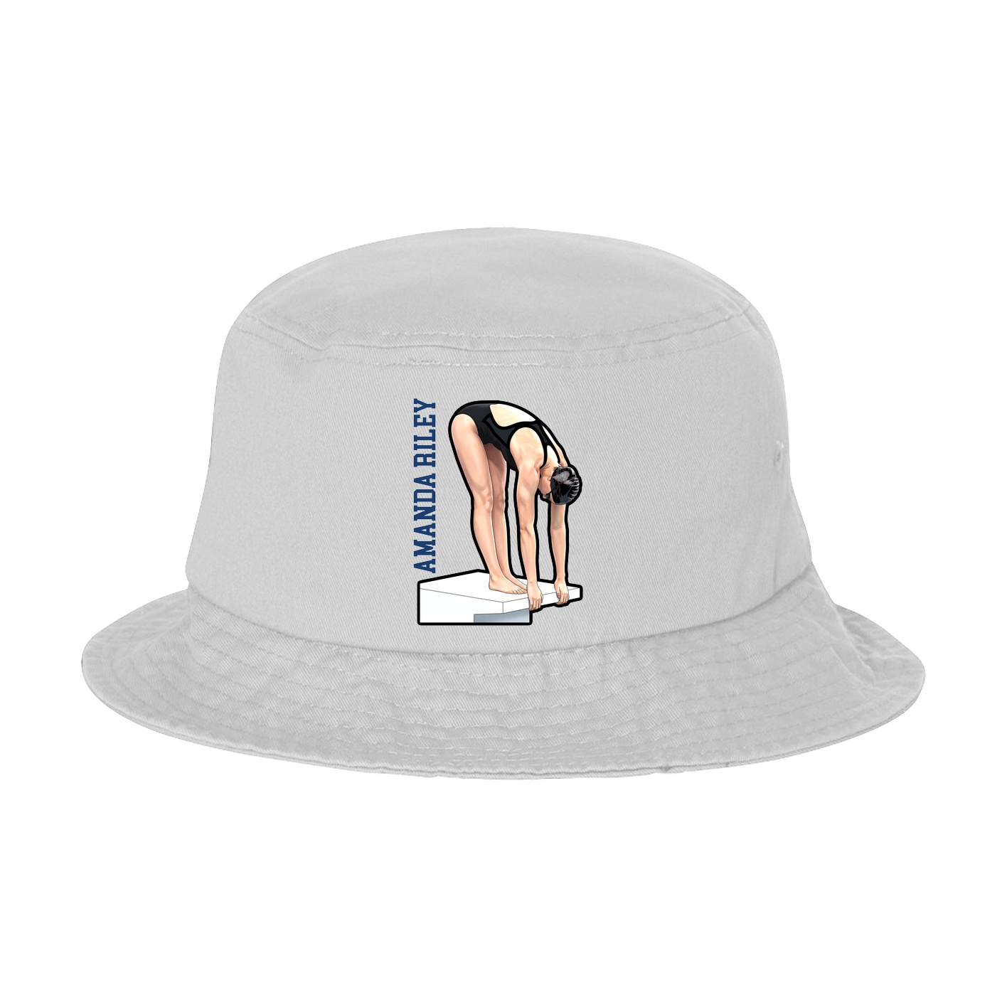 Bucket Cap — Name Vertical in White
