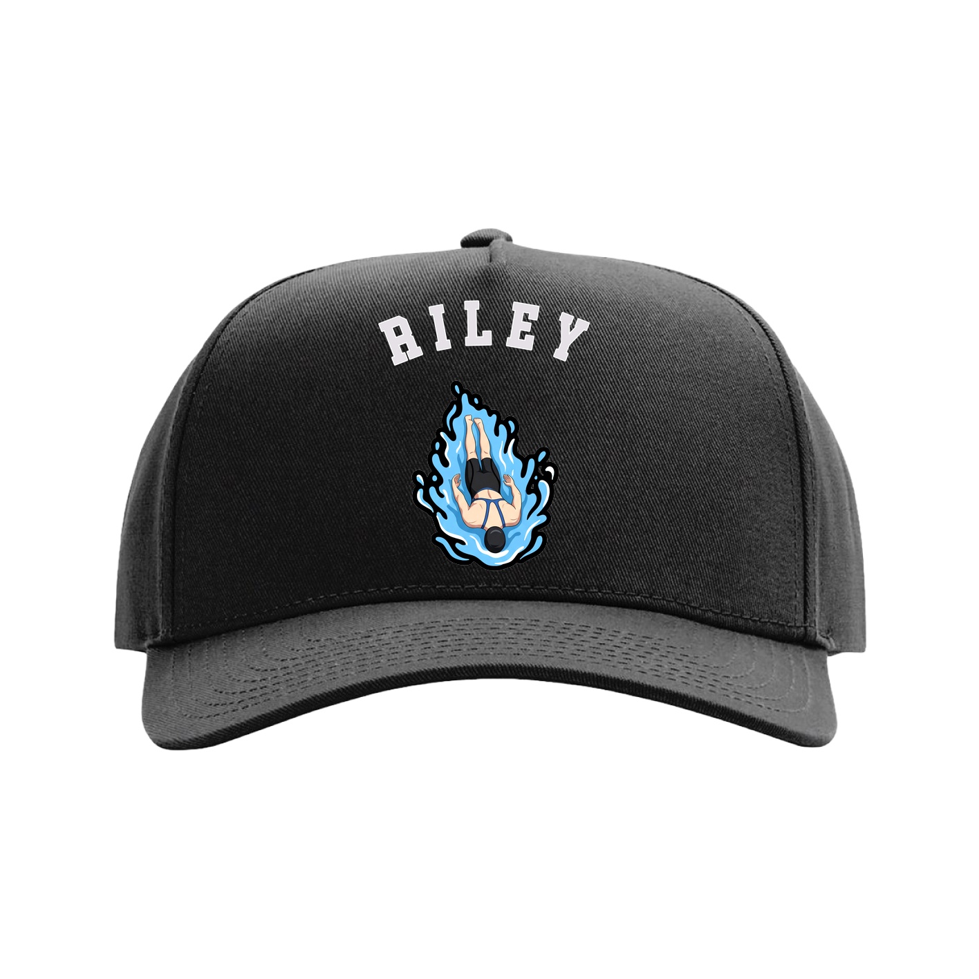 Full Fabric Five-Panel Champ Cap — Shirsey Arch in Black