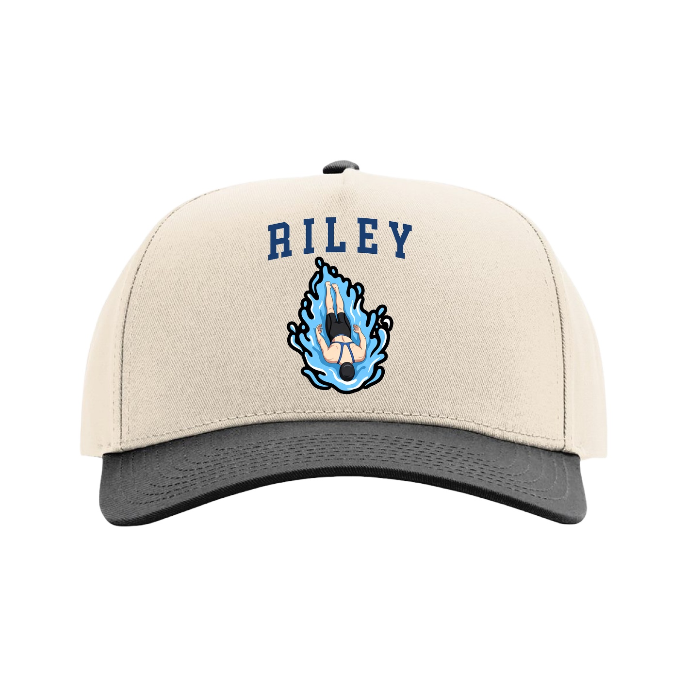 Full Fabric Five-Panel Champ Cap — Shirsey in Cream/Black