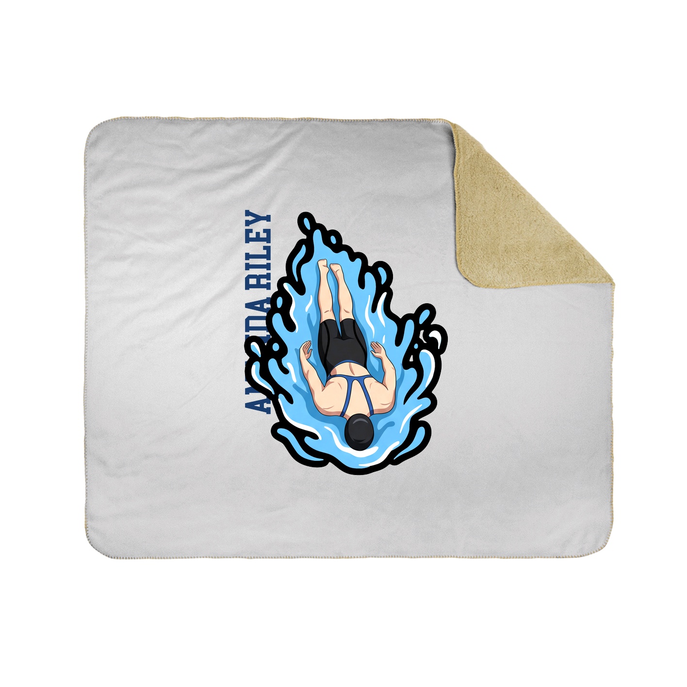 Throw Blanket — Name Vertical in White