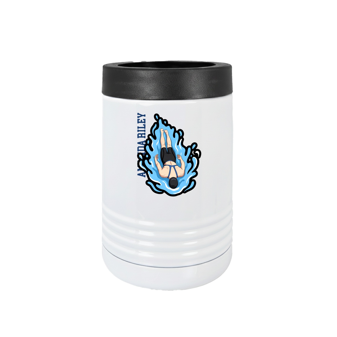 Beverage Holder — Name Vertical in White
