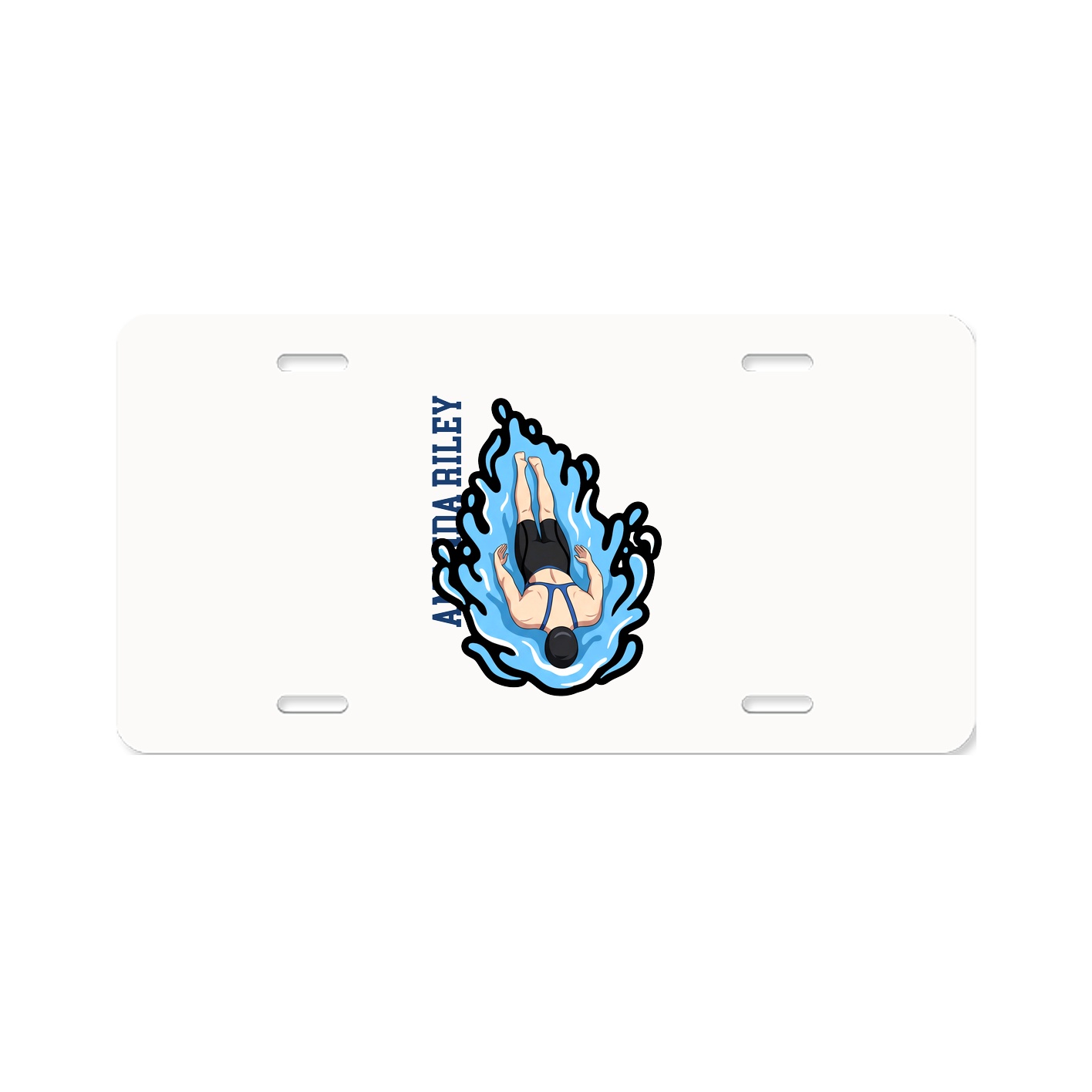 License Plate — Name Vertical in Classic