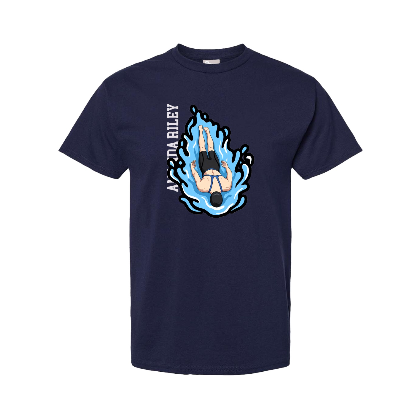 Tee — Name Vertical in Navy