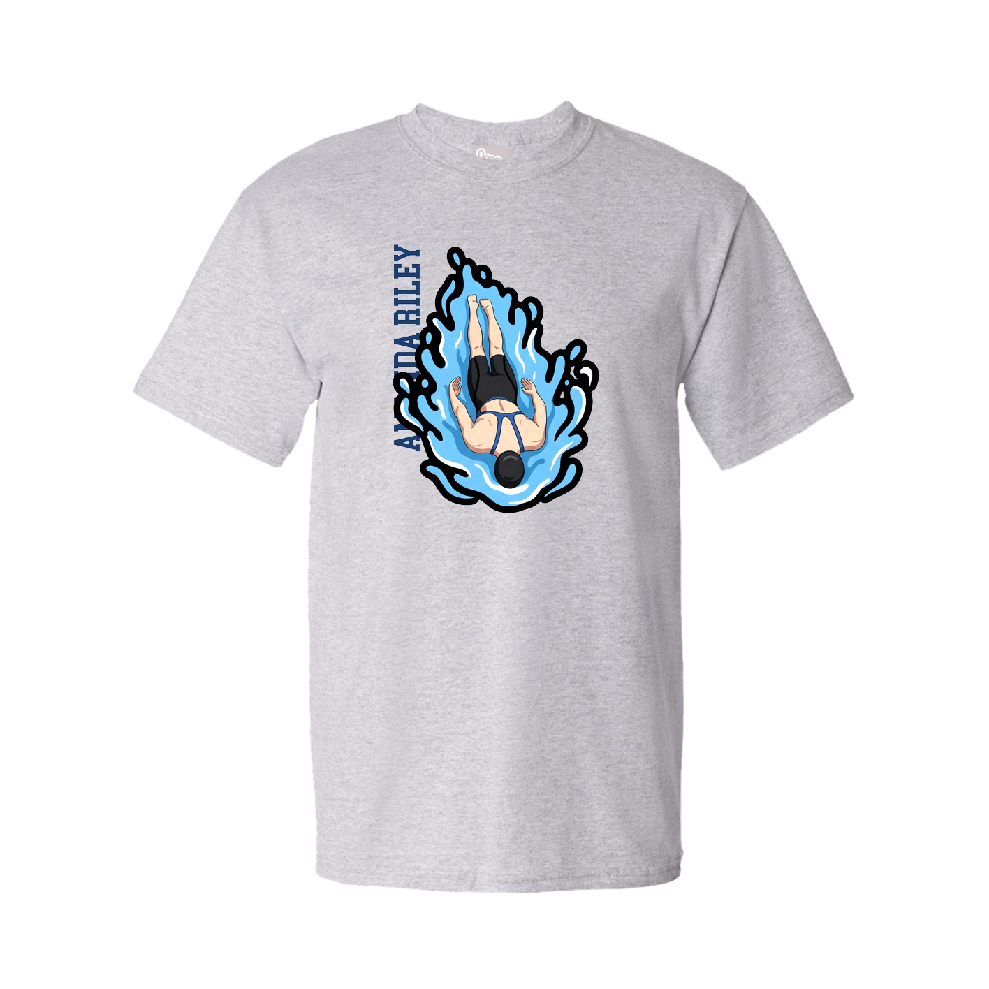 Youth Tee — Name Vertical in Grey