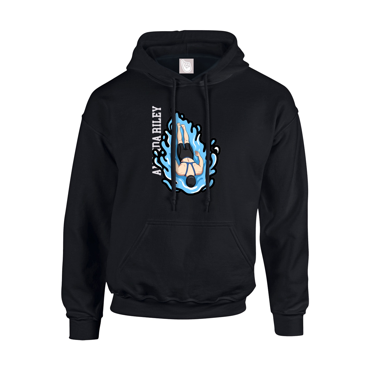 Hoodie — Name Vertical in Black